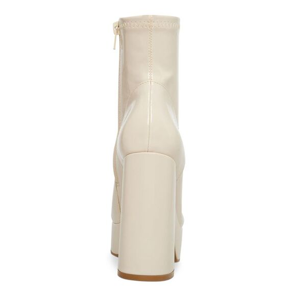 STEVE MADDEN Womens Beige 1-1/2" Platform Bianca Toe Block Heel Booties 9 M - Picture 2 of 5